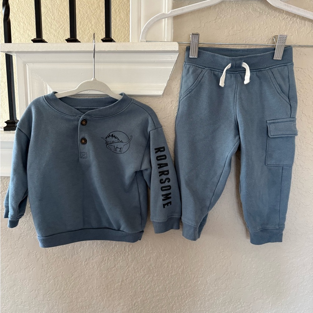 Carter's Blue Dinosaur Sweatshirt and Jogger Set
